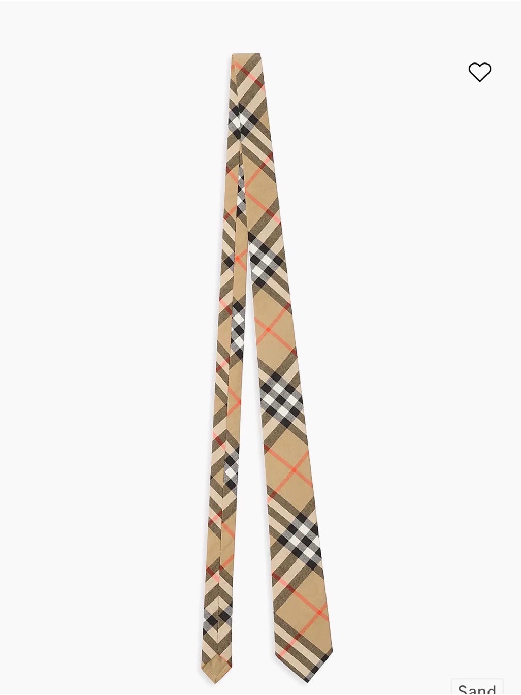 Burberry Sand Check Skinny Tie In Beige, Black And Red